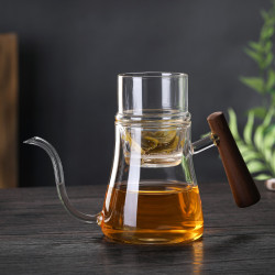 茶壺懶人泡茶器高硼矽玻璃家用過濾花紅茶沖茶器透明茶水分離茶具