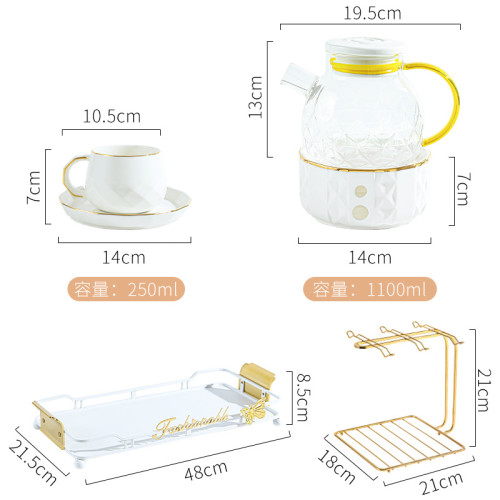 卡蘭蒂輕奢客廳陶瓷茶杯套裝喬遷新居禮品實用結婚禮物茶具套裝