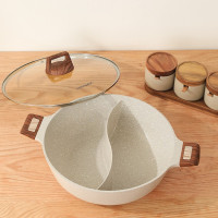 不沾鍋鴛鴦鍋電磁爐火鍋專用鍋家用大容量鴛鴦火鍋涮鍋瓦斯通用