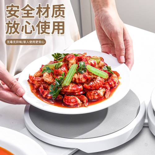 家用聚會長餐桌旋轉盤多功能旋轉火鍋盤長方形圓形手動旋轉餐盤