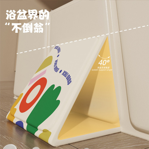 領閲嬰兒洗澡盆大號0-5嵗兒童可折曡浴盆寶寶坐躺新生兒一體浴盆