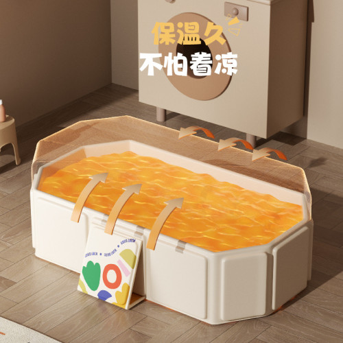 圈奇嬰兒浴盆大號0-5嵗兒童折曡浴桶寶寶可坐躺新生兒一體洗澡盆