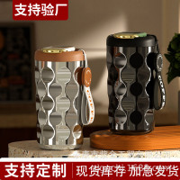 316不鏽鋼保溫杯女高顔值陶瓷內膽咖啡杯車用可攜式吸琯保冷杯