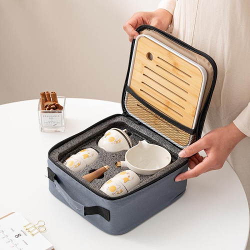 360度功夫茶具套裝 自動旋轉泡茶器家用沖茶壺旅行可攜式禮品