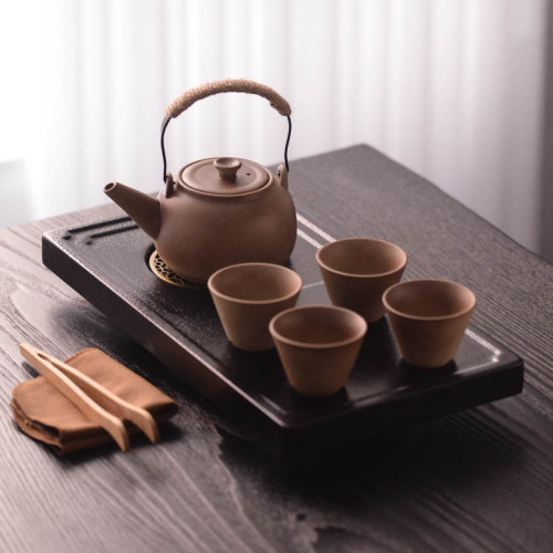 圍爐柴燒功夫茶具小套泡茶套裝家用簡約辦公室會客整套茶盤泡茶器
