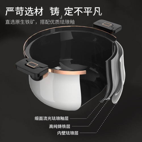 新款搪瓷琺瑯大容量微壓鍋家用不沾鍋湯鍋雙耳燉鍋瓦斯電磁爐通用