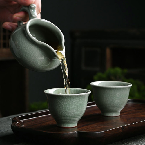 哥窰茶具套裝家用高檔辦公室中式陶瓷茶壺茶杯中秋佳節實用伴手禮