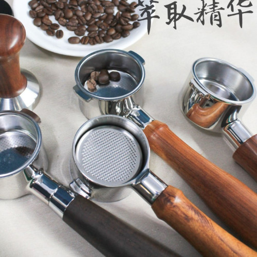 51mm德龍雙耳無底家用咖啡機手柄充足庫存咖啡壺壺具