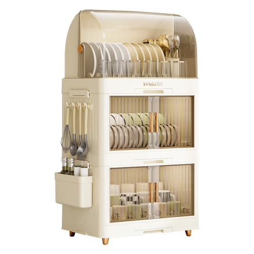 家用全封閉帶蓋瀝水置物架廚房碗筷收納架翻蓋式塑膠餐具碗櫃用品 家用全封閉帶蓋瀝水置物架廚房碗筷收納架翻蓋式塑膠餐具碗櫃用品