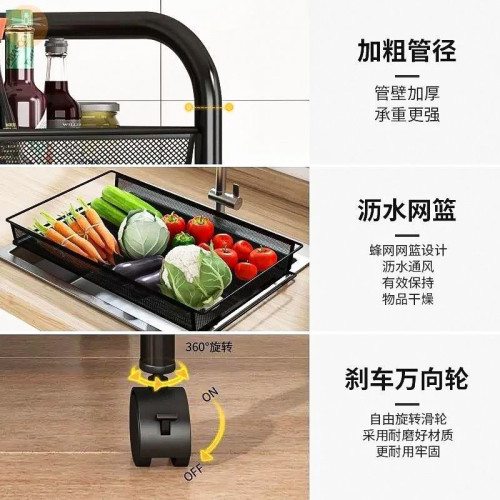 小推車置物架廚房多功能零食架家用床頭收納儲物架落地多層可移動
