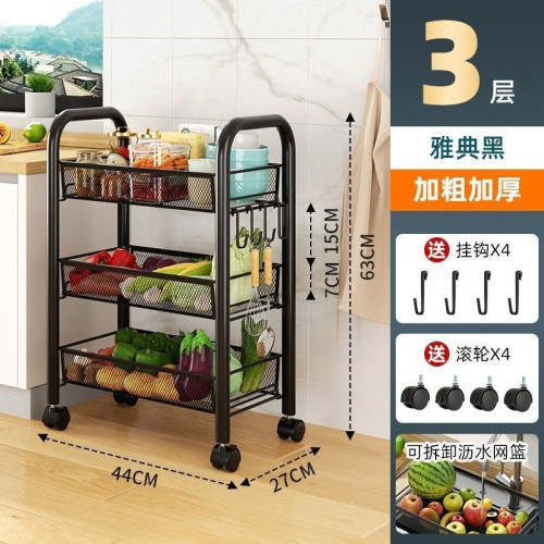 小推車置物架廚房多功能零食架家用床頭收納儲物架落地多層可移動