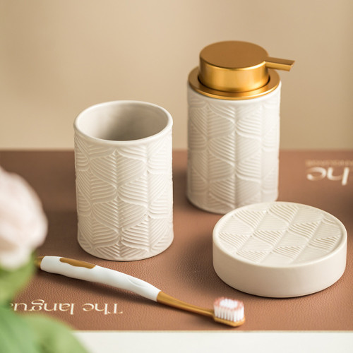 産品陶瓷衛浴洗漱套裝浴室漱口杯用品四件套家居擺件套裝