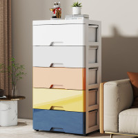 塑膠家用收納櫃現代簡約置物架子臥室客廳多層儲物櫃