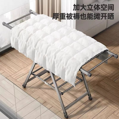 陽台晾衣架落地立式折曡家用可移動掛衣架宿舍晾曬被架折曡晾衣架