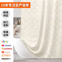 浴簾波西米亞剪花防水浴簾加厚純色酒店衛生間淋浴簾