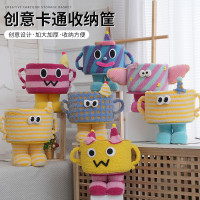 冰淇淋小怪獸多巴胺棉繩卡通客廳桌面擺件家用玩具零食雜物收納筐