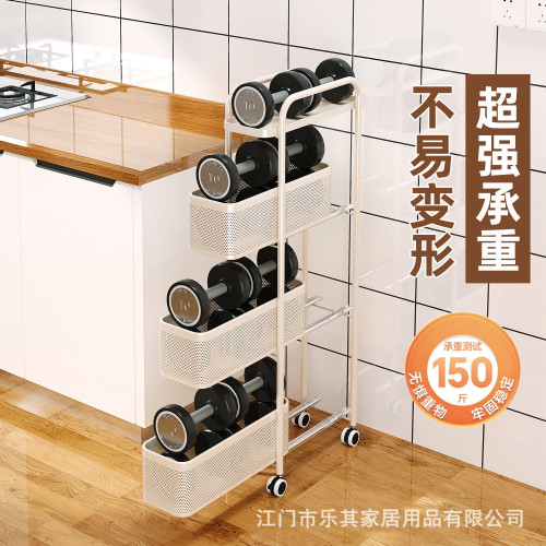 廚房置物架落地多層縫隙家用窄邊冰箱側面夾縫小推車可抽拉收納架