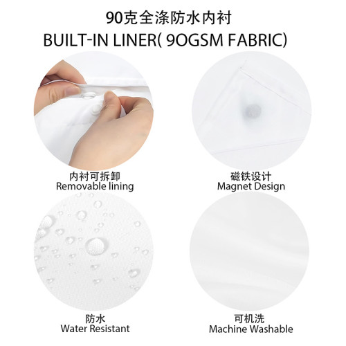  數碼印花雙層大環滌綸浴簾 大理石花紋浴室簾子防水布