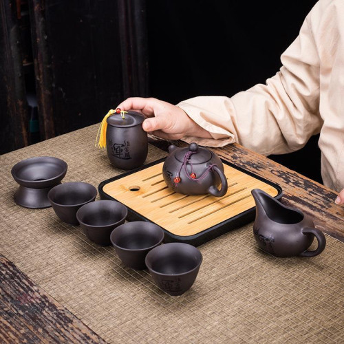 創意紫砂旅行功夫茶具套裝可攜式收納一壺四杯活動整套禮品