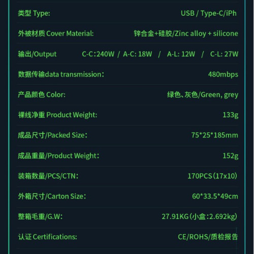 WEKOME新品240W快充數據線 機甲一變三矽膠拼接三合一手機充電線