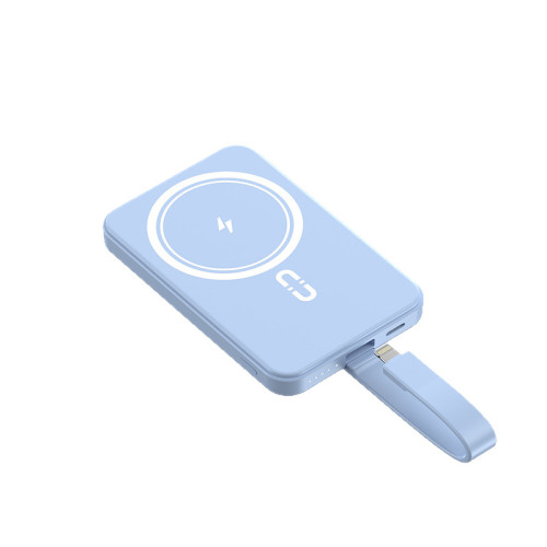 新款磁吸無線充22.5W充電寶自帶線快充20000大容量行動電源