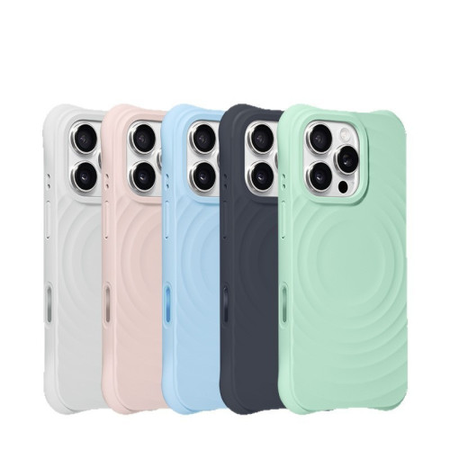 適用iPhone16promax立體波漾磁吸液態矽膠蘋果16一體AI按鍵手機殼