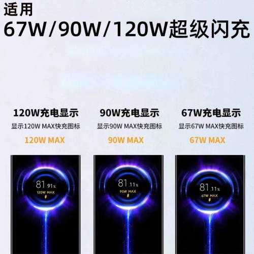 適用小米120W GaN氮化鎵小布丁充電器適用小米12/13/14/15快充頭