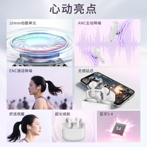 BeatXP GT29藍牙5.4耳機ENC通話降噪低延遲-25db主動降噪藍牙耳機