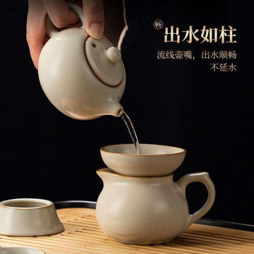 黃汝汝窰功夫茶具套裝家用簡約蓋碗泡茶器辦公室泡茶杯2025新款 黃汝汝窰功夫茶具套裝家用簡約蓋碗泡茶器辦公室泡茶杯2025新款