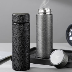 純鈦保溫杯男士智能顯溫高級級商務禮盒茶水分離杯可攜式新款水杯子