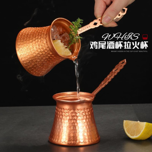 鋁製合金專業版火焰杯拉火杯金屬杯土耳其手工咖啡壺鍍銅杯馬克杯