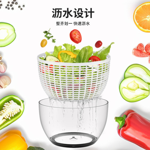 家用多功能按壓蔬菜脫水器沙拉健身餐果蔬脫水器廚房瀝水籃甩乾機