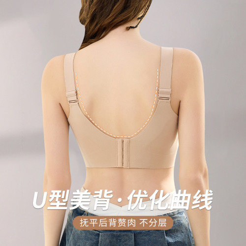 大碼大胸顯小內衣女全包無鋼圈F大杯文胸薄款收副乳防下垂胸罩G杯