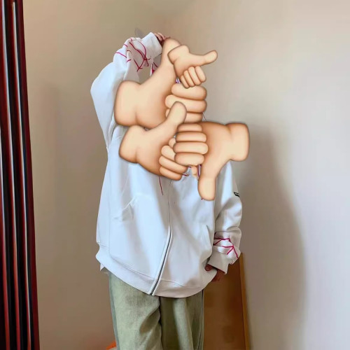 美式潮牌設計感蜘蛛人拉鍊連帽衛衣男女歐美高街oversize開衫外套