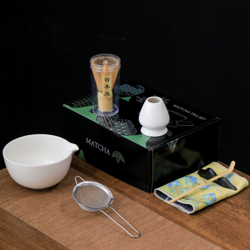 新品日式帶嘴抹茶碗跳刀百本立抹茶套裝抹茶工具茶筅立宋代點茶