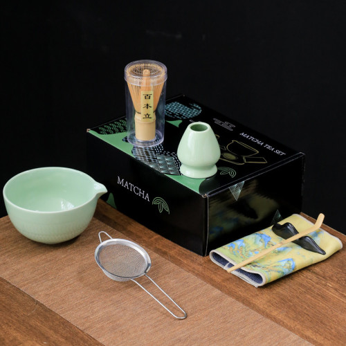 新品日式帶嘴抹茶碗跳刀百本立抹茶套裝抹茶工具茶筅立宋代點茶