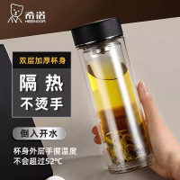 希諾雙層玻璃杯隔熱防燙禮盒裝男女士商務泡茶杯耐高溫大容量水杯