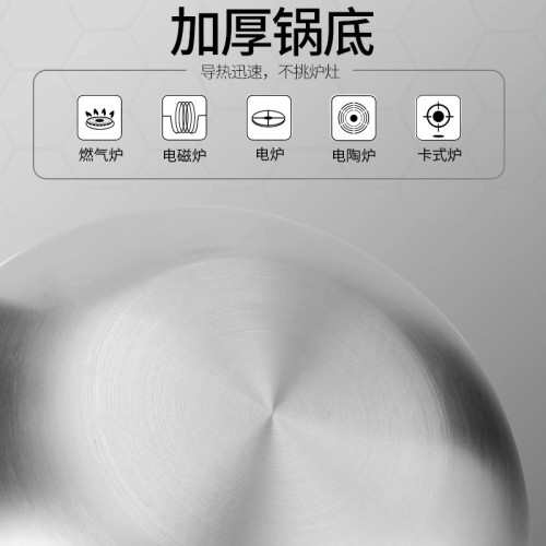 加厚不鏽鋼炒鍋全屏蜂窩電磁瓦斯爐通用炒鍋少油煙複底不沾炒菜鍋
