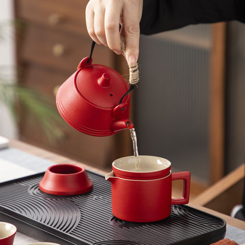 戶外旅行茶具露營可攜式包帶茶盤功夫茶具套裝商務活動國慶婚慶禮品
