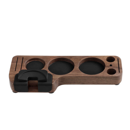咖啡機手柄配套器具收納櫸木填壓座布粉器座輔助壓通用咖啡壓粉座