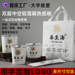 一次性紙碗餐具打包盒圓形食品級餐盒圓形帶蓋擺攤家用印