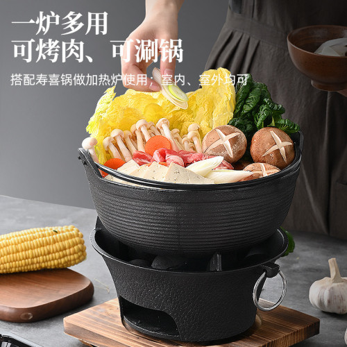 鑄鐵燒烤爐家用圍爐煮茶全套木炭烤肉庭院烤架戶外可攜式無煙火爐