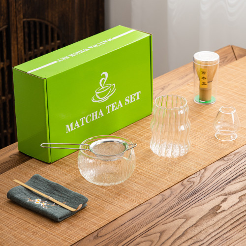 玻璃抹茶7件套茶筅抹茶碗日式茶道點茶工具日本茶勺套裝抹茶刷