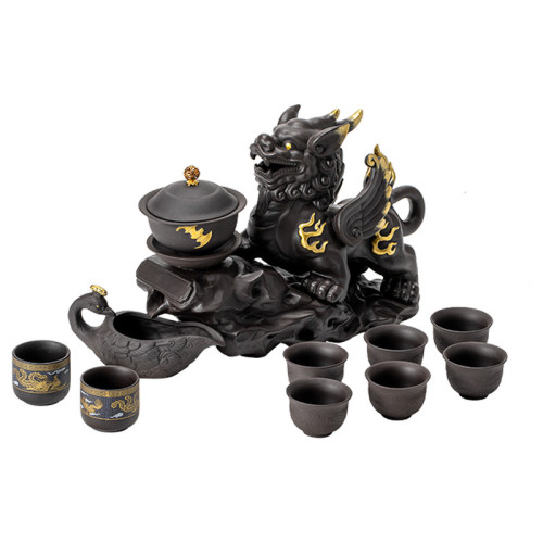 復古旋轉牛半全自動懶人茶具套裝家用功夫茶具辦公室禮品