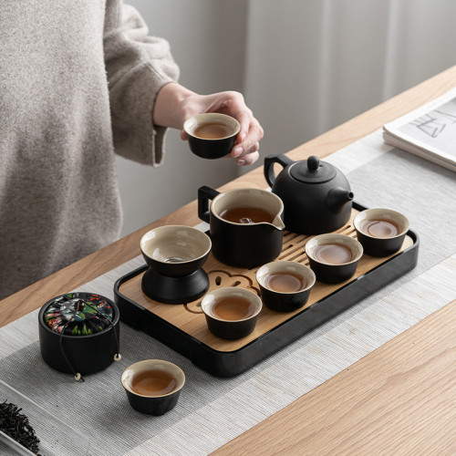日式功夫茶具旅行茶具套裝茶壺茶海泡茶壺井欄壺提梁壺茶具伴手禮