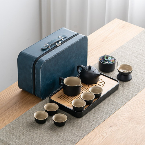 日式功夫茶具旅行茶具套裝茶壺茶海泡茶壺井欄壺提梁壺茶具伴手禮