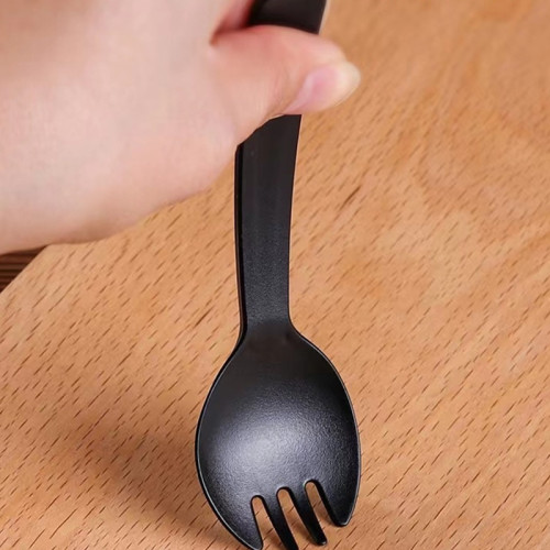 一次性叉勺獨立裝加厚磨砂甜品勺蛋糕叉勺塑膠叉子水果撈塑膠勺叉