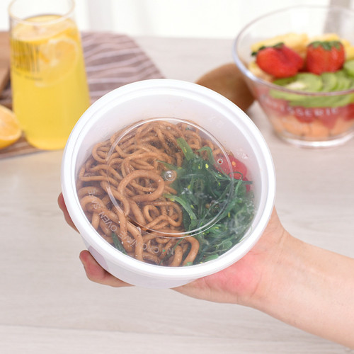 白色一次性打包盒飯盒食品級塑膠加厚保溫外賣打包碗帶蓋餐盒