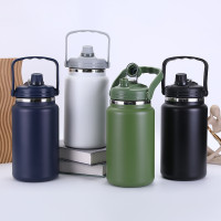 大容量133oz太空壺304不鏽鋼吸琯雙飲保溫杯戶外可攜式運動水壺