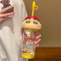 蠟筆小新夏2024兒童水杯女生高顔值學生桌面吸管杯tritan塑膠杯子